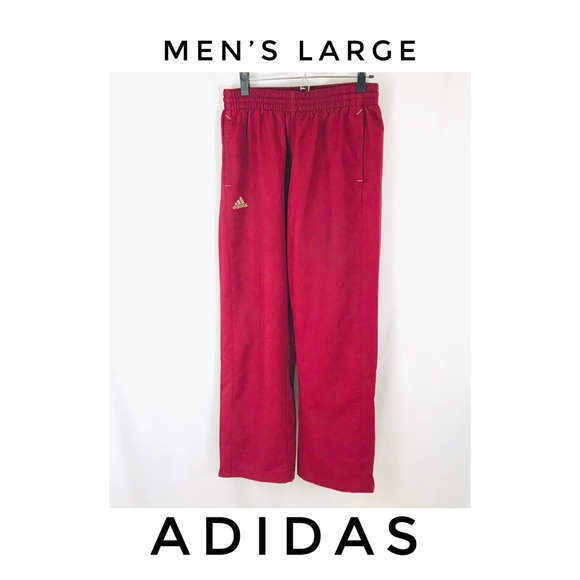 adidas Other - Adidas Men’s Large Wine Red Track Pants Gym Gear
